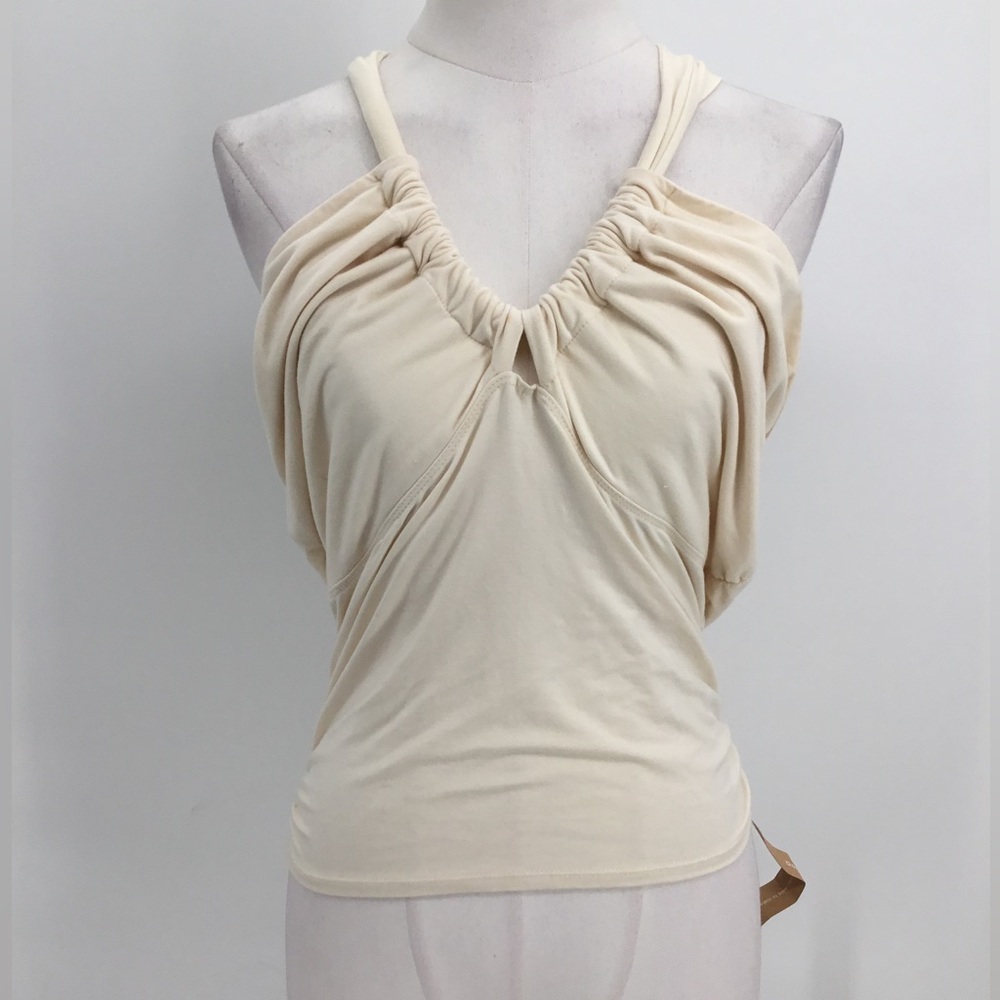 Reformation Cream Ruched Halter Camisole